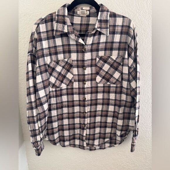 Passport Brown and White Button Down Shirt - Picture 1 of 5